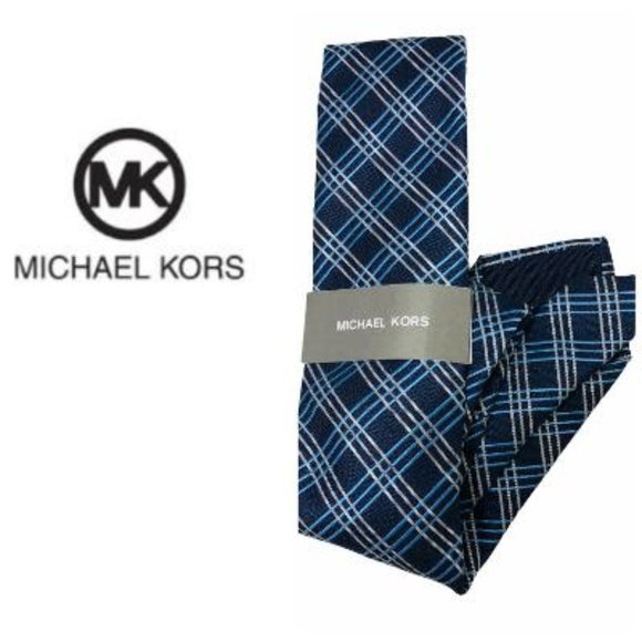 Michael Kors Mens Blue Gray Striped Dress NWT